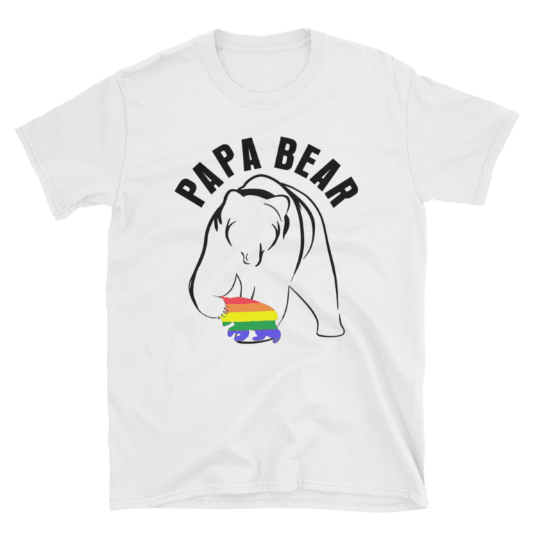 Papa Bear and gay child tshirt white