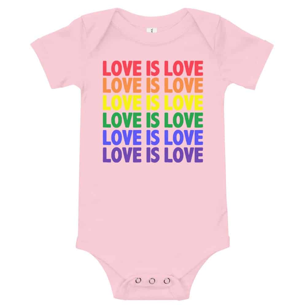Love is Love Baby Onepiece Pink