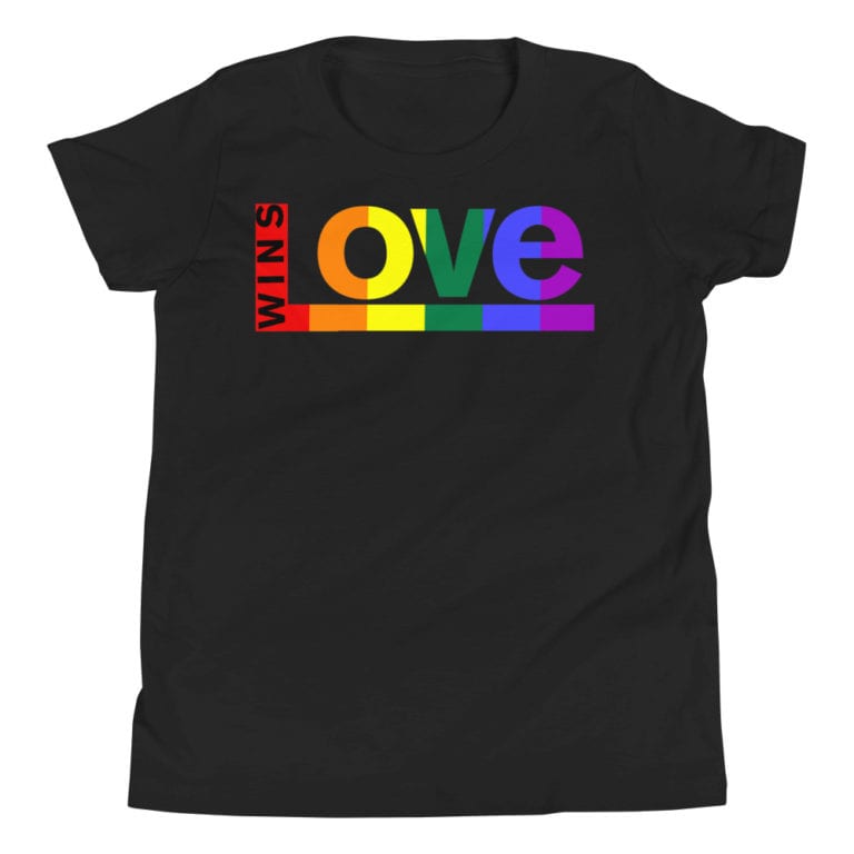 Love Wins! Kids Tshirt Black