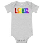 Love Wins! One piece Baby Bodysuit Grey