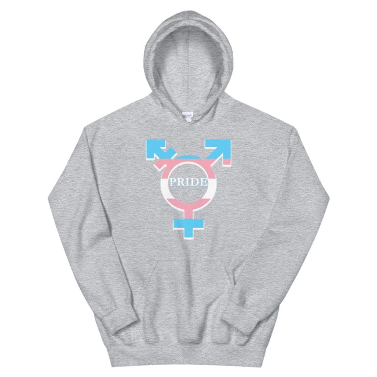 Transgender Pride Hoodie Grey