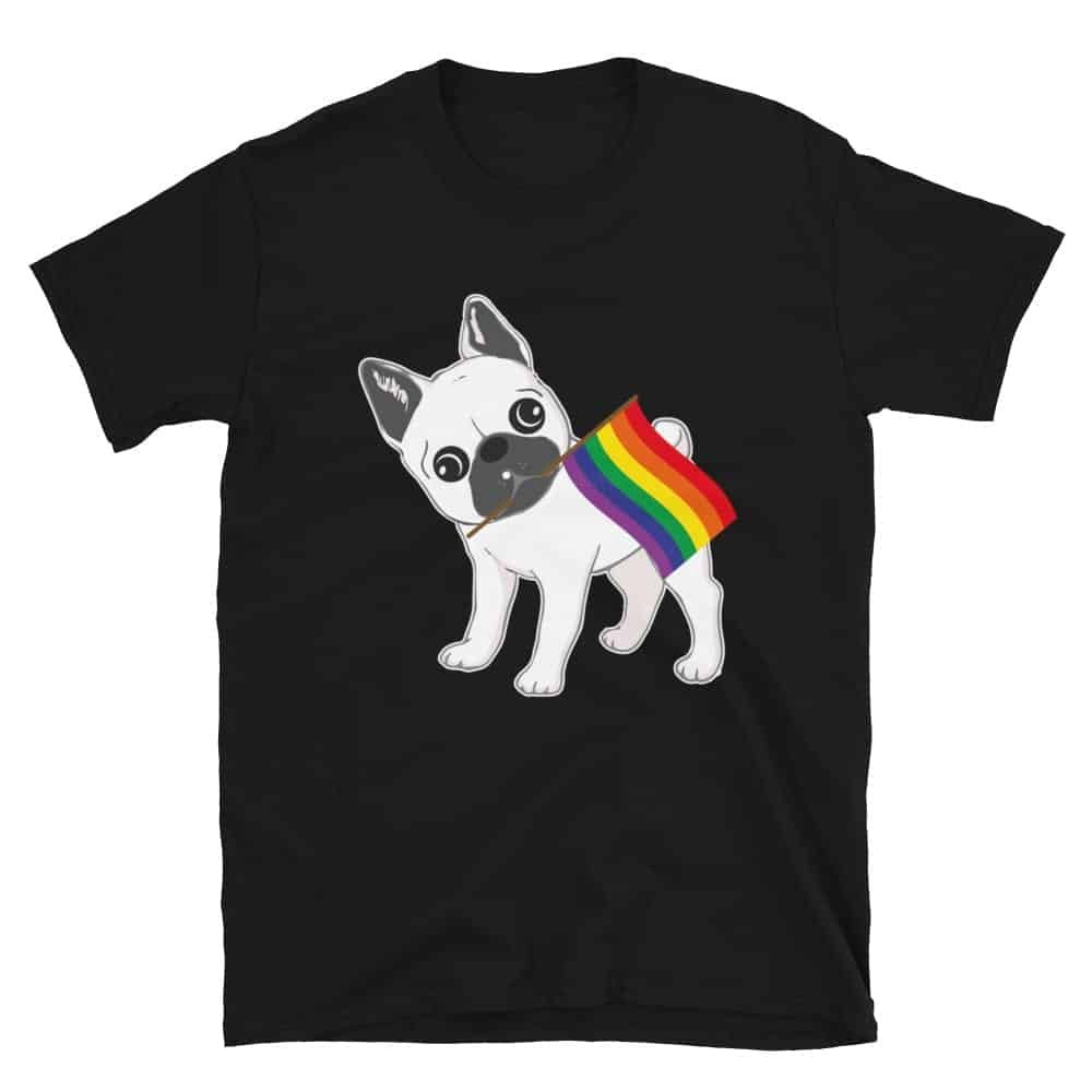 LGBT Pride French Bulldog Rainbow Flag Tshirt