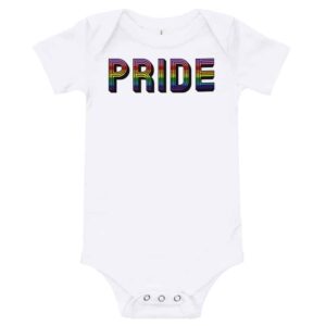 Retro Pride LGBTQ Onepiece Baby Bodysuit White