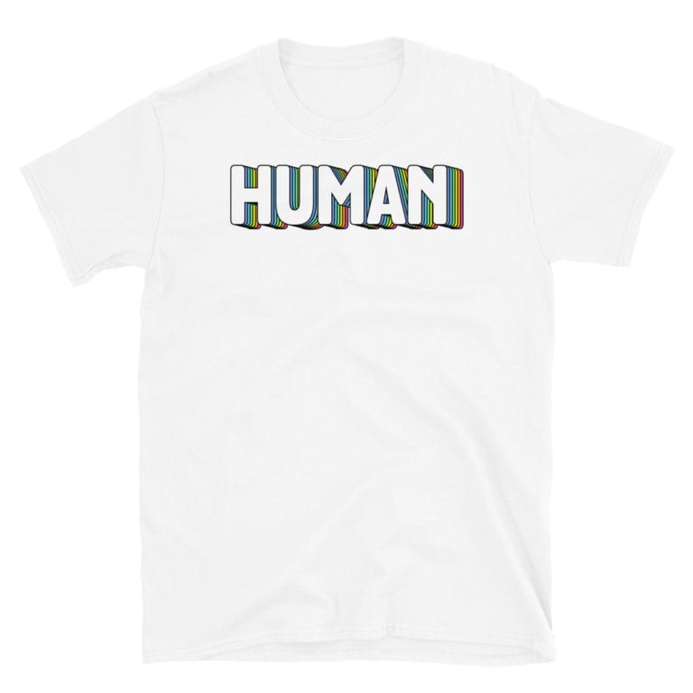 HUMAN Gay Pride Short Sleeve Tshirt