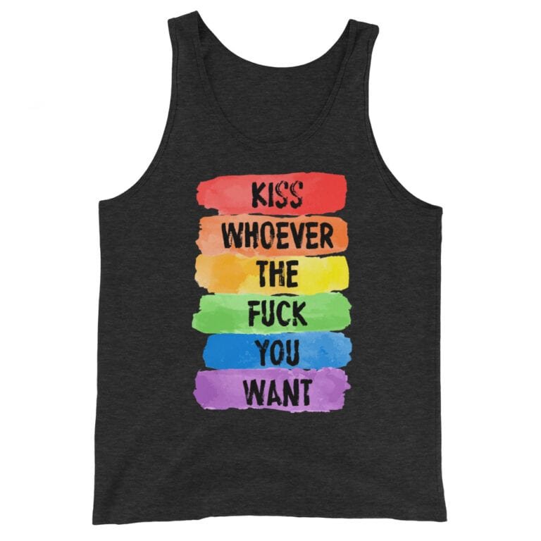 Kiss Whoever the F You Want Gay Pride Tank Top