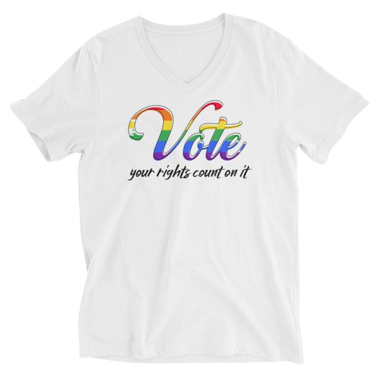 LGBTQ Vote Your Rights Pride Vneck Tshir