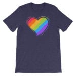 Rainbow Heart LGBTQ Tshirt Navy