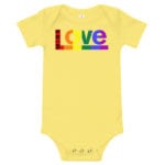 Love Wins! One piece Baby Bodysuit Yellow
