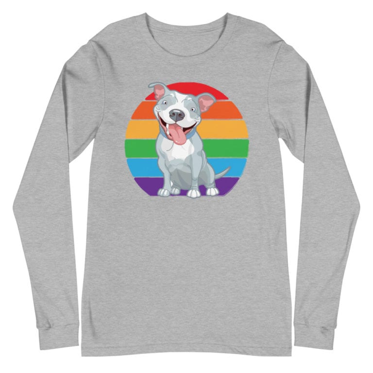 Pit Bull Rainbow Pride Long Sleeve Tshirt