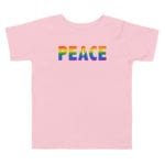 Rainbow PEACE Toddler Tshirt Pink