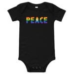 Rainbow Peace Baby Bodysuit One Piece Black