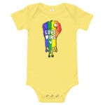Love Wins Baby Bodysuit Onepiece Yellow