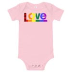 Love Wins! One piece Baby Bodysuit Pink