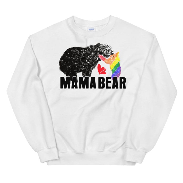 Mama Bear Gay Child Pride Sweatshirt White