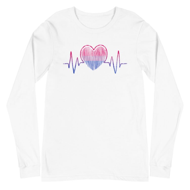 Bisexual Pride Heartbeat Long Sleeve Tshirt