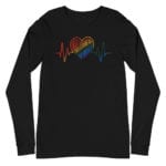 Gay Pride Rainbow Flag Heartbeat Long Sleeve Tshirt