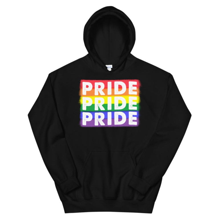 PRIDE X3 LGBTQ Heavyweight Hoodie Black