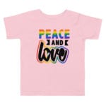 Peace and Love Toddler Tshirt pink