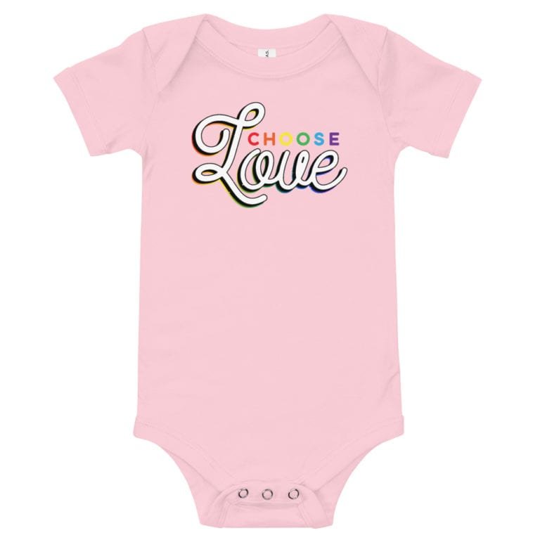 Choose Love Gay Pride Baby Onepiece Bodysuit