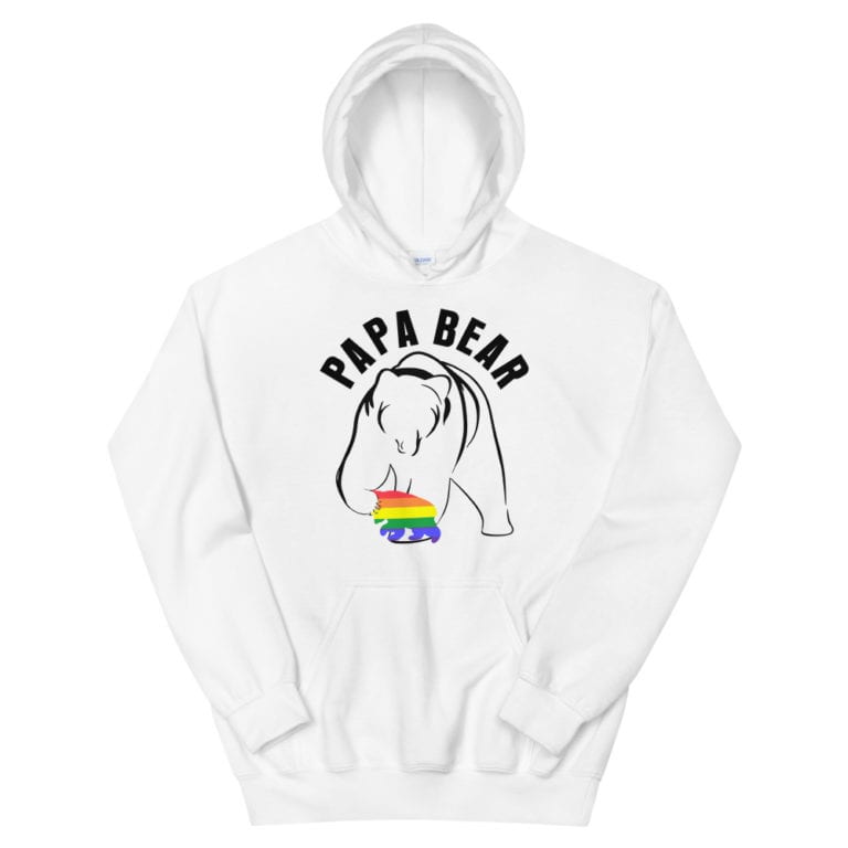 Papa Bear Gay Baby Hoodie White