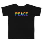 Rainbow PEACE Toddler Tshirt Black
