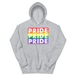 PRIDE X3 LGBTQ Heavyweight Hoodie Grey
