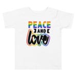Peace and Love Toddler Tshirt white