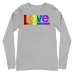 Love Wins LGBTQ Long Sleeve Tshirt Grey