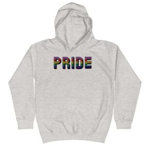 Retro Pride LGBTQ Kid Hoodie Grey