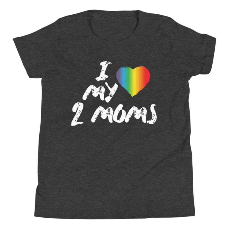 I Love My 2 Moms LGBTQ Pride Kid Tshirt