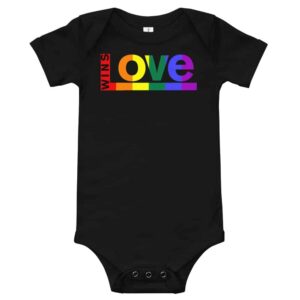 Love Wins! One piece Baby Bodysuit Black