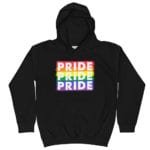 Rainbow Pride Kid Hoodie Blak