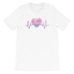 Bisexual Pride Heartbeat LGBTQ Tshirt