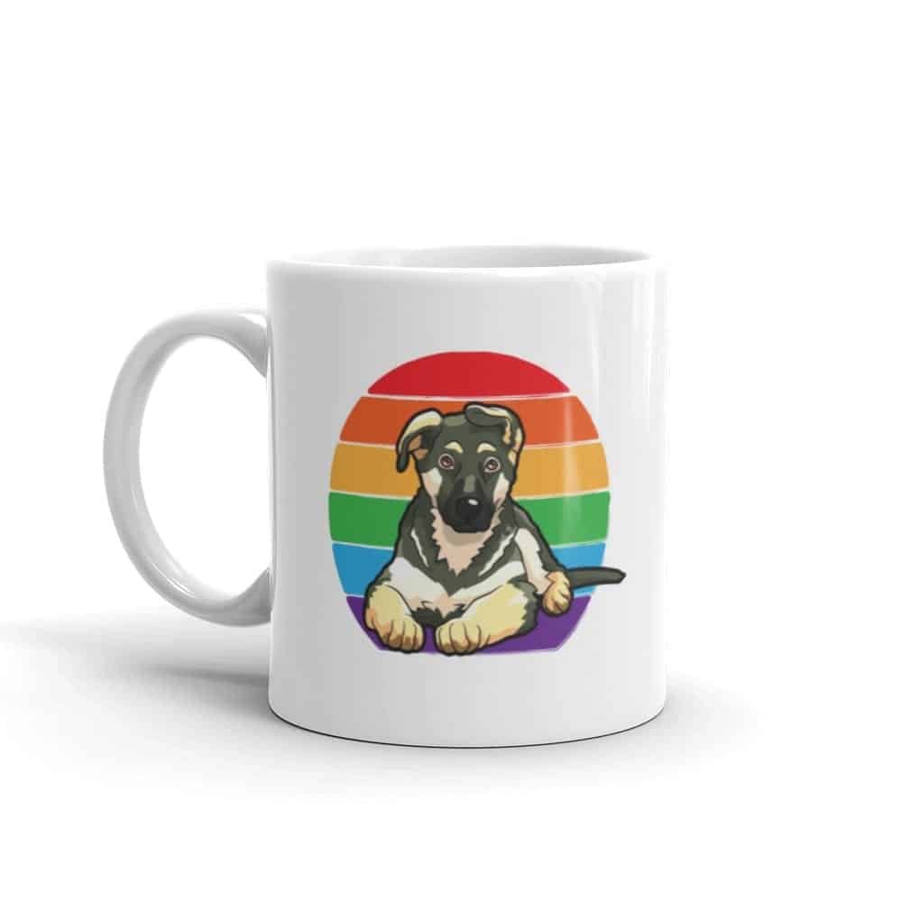 German Shepherd Rainbow Pride Coffee Mug