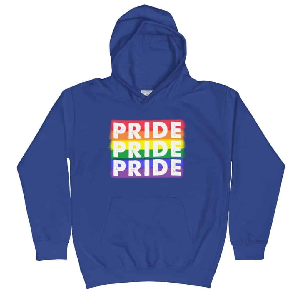 Rainbow Pride Kid Hoodie Blue