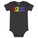 Love Wins! One piece Baby Bodysuit Dark Grey