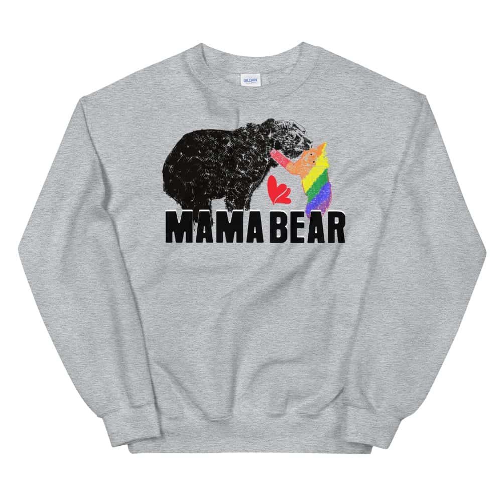 Mama Bear Gay Child Pride Sweatshirt Grey