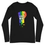 Love Wins Rainbow Pride Long Sleeve Tshirt Grey