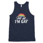 Hell Yes I'm Gay Tank Top Navy
