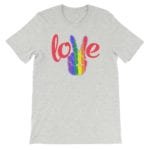 Peace Love LGBTQ PRIDE Tshirt Grey