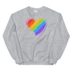 Rainbow Heart Sweatshirt Grey