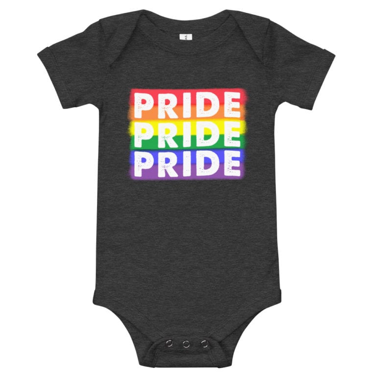 Love Wins Baby Bodysuit Onepiece Dark Heather