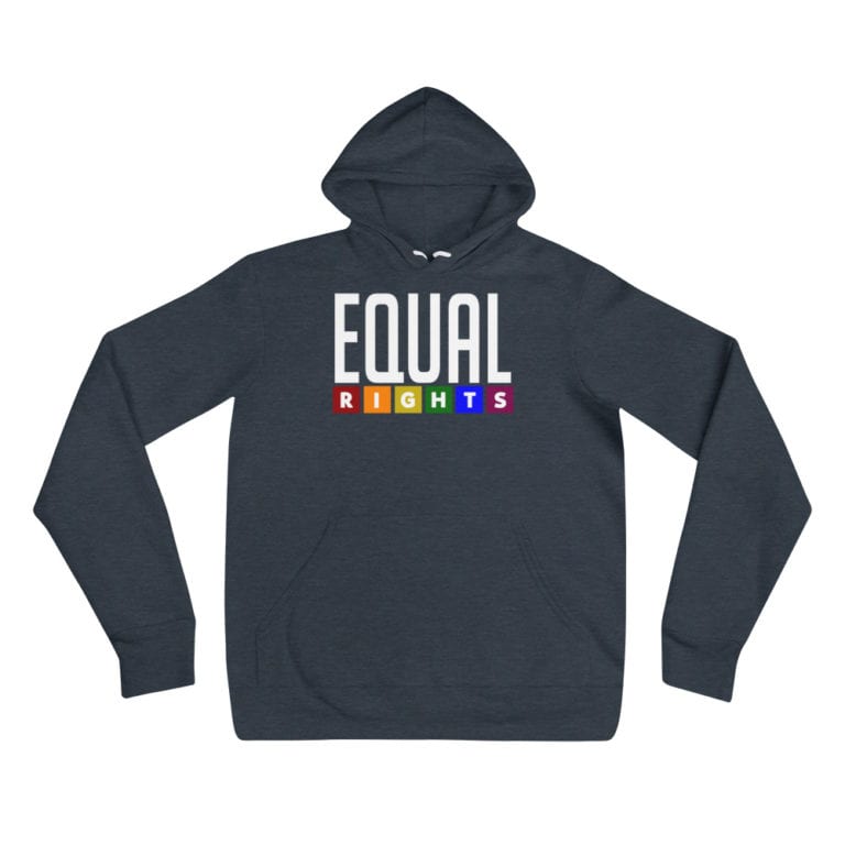 EQUAL RIGHTS LGBTQ Lightweight Hoodie Navy