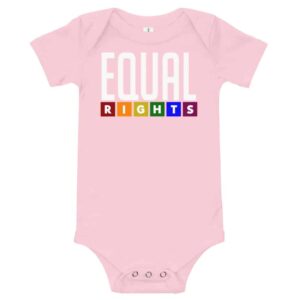 Equal Rights LGBTQ Pride One Piece Baby Bodysuit Pink