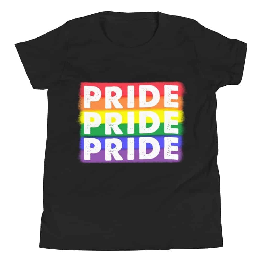 Rainbow Pride Kids Tshirt Black