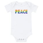 Rainbow Peace Baby Bodysuit One Piece White