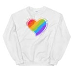 Rainbow Heart Sweatshirt White