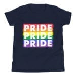 Rainbow Pride Kids Tshirt Navy