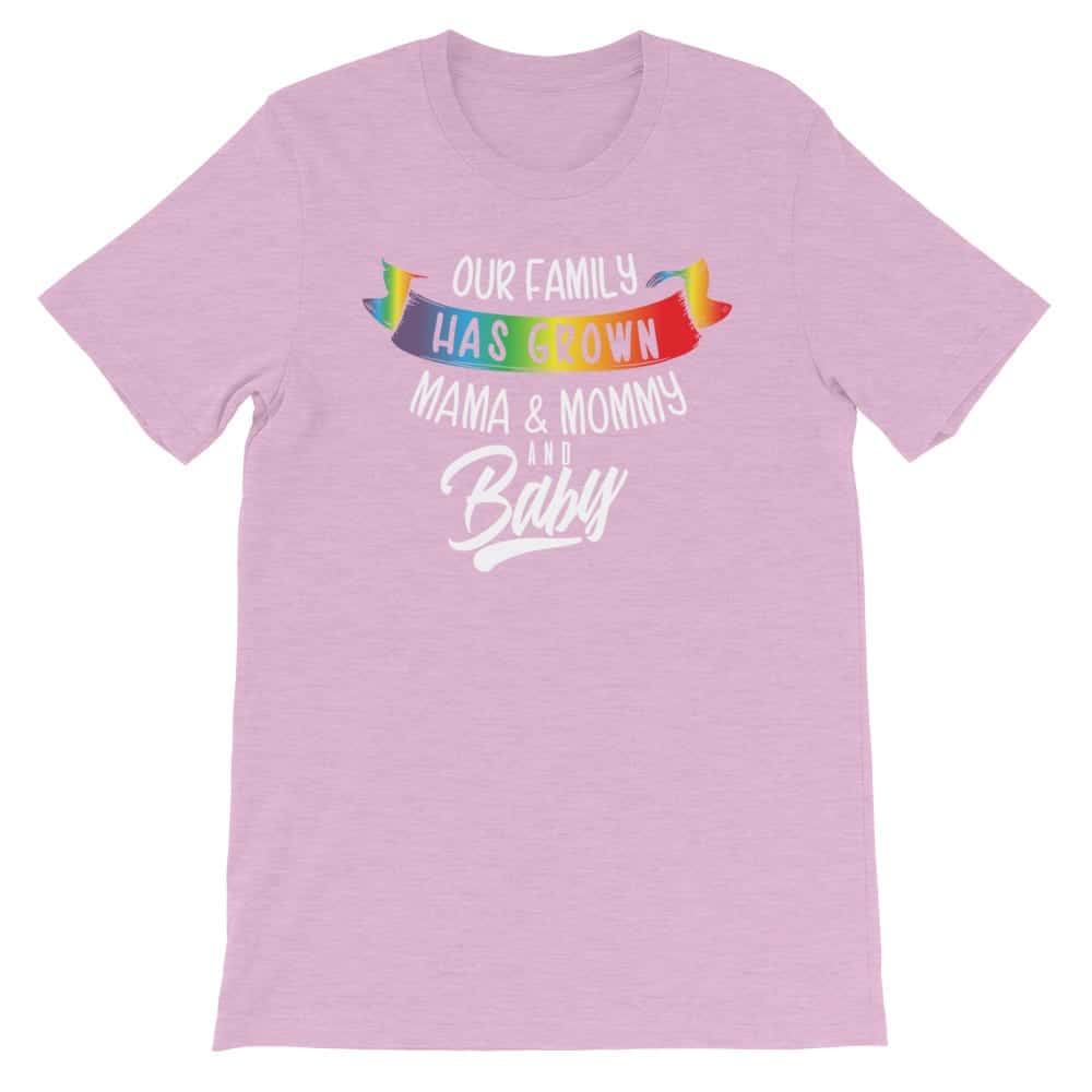 Lesbian New Mom Pride Tshirt Pink
