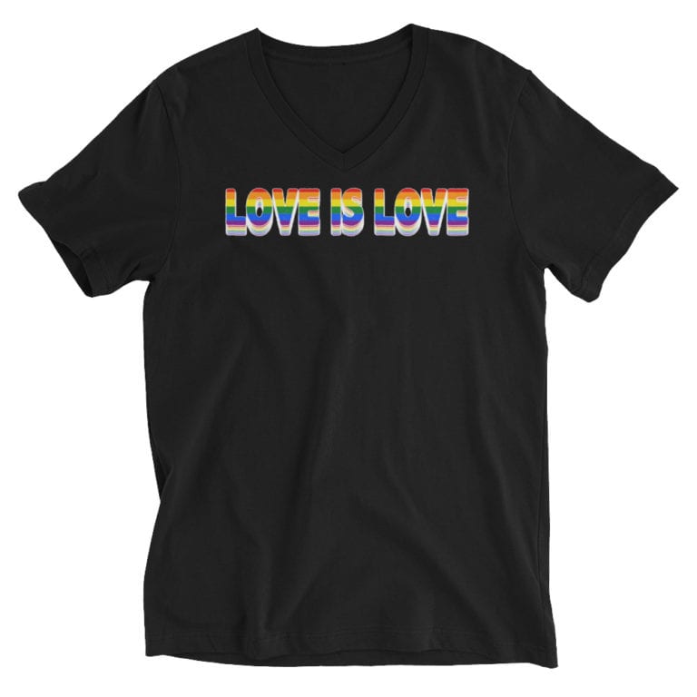 Love is Love LGBTQ Vneck Black
